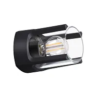 Настенный светильник Visio 370958 Novotech уличный IP54 чёрный 1 лампа, плафон прозрачный в стиле современный E27