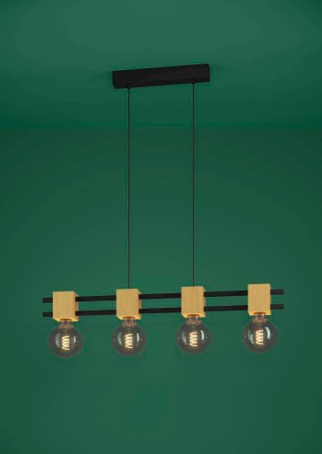 Светильник подвесной Levantara 390191 Eglo коричневый без плафона 4 лампы, основание коричневое чёрное в стиле лофт современный  фото 2