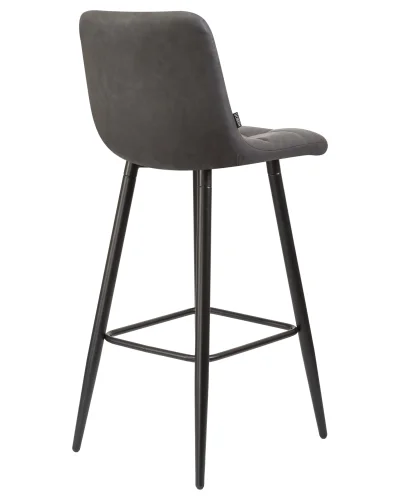 Набор 2 шт Стул барный DOBRIN NICOLE (черные матовые ножки, серая антрацитовая винтажная экокожа (RU-08)) винтажная антрацитовая экокожа (RU-08), черные матовые ножки Dobrin, антрацит/экокожа, ножки/металл/, размеры - *1050**** фото 5