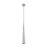 Светильник подвесной LED Epoch V2352-PL Moderli серебряный на 1 лампу, основание серебряное в стиле современный трубочки