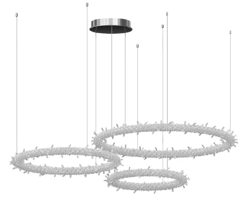 Люстра подвесная LED DIMM Лиам 07875-80+60+40P,02(4000K) Kink Light белая на 1 лампа, основание хром в стиле современный кольца с пультом