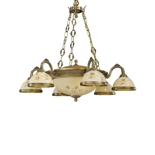 Люстра подвесная  L 6208/6+3 Reccagni Angelo жёлтая на 9 ламп, основание античное бронза в стиле классический  фото 4