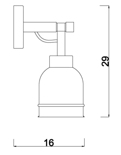 Бра лофт Calma VL2122W01 Vele Luce янтарный прозрачный на 1 лампа, основание чёрное в стиле кантри лофт  фото 2