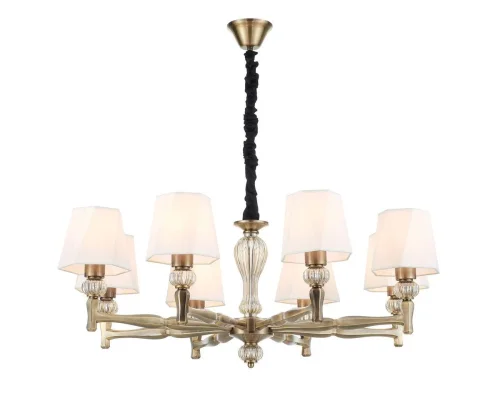 Люстра подвесная 672/8S Brass Escada белая на 8 ламп, основание бронзовое в стиле современный  фото 4