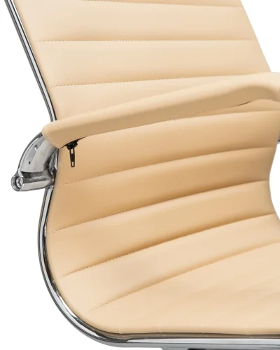 Офисное кресло для руководителей 101F-LMR CLARK, цвет бежевый Dobrin, бежевый/экокожа, ножки/металл/хром, размеры - 1090*1150***680*680 фото 11