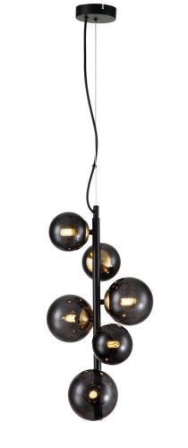 Светильник подвесной Molecola V000197 Indigo чёрный 6 ламп, основание чёрное в стиле хай-тек шар фото 4