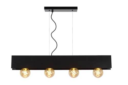 Светильник подвесной лофт Surtus 30474/04/30 Lucide без плафона 4 лампы, основание чёрное в стиле лофт 