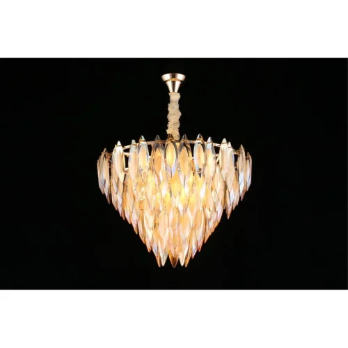 Люстра подвесная Maria APL.831.03.15 Aployt янтарная на 15 ламп, основание золотое в стиле классический  фото 4