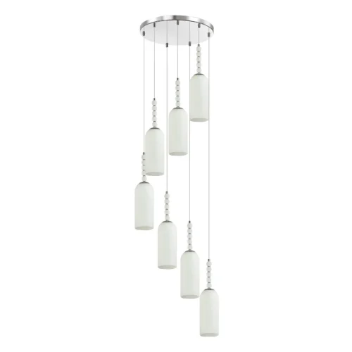 Люстра каскадная Tracy 8270/7A Lumion белая на 7 ламп, основание хром в стиле классический 