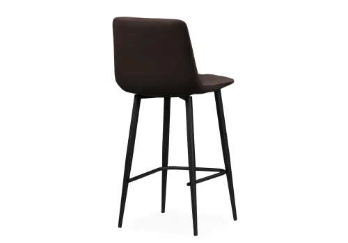 Полубарный стул Дани коричневый / черный 576463 Woodville, коричневый/велюр, ножки/металл/чёрный, размеры - ****420*480 фото 4