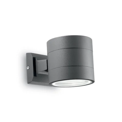 Настенный светильник SNIF AP1 ROUND ANTRACITE Ideal Lux уличный IP54 чёрный серый 1 лампа, плафон серый чёрный в стиле современный G9