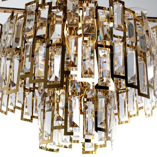 Люстра потолочная Mintaka A1005PL-10GO Arte Lamp прозрачная на 10 ламп, основание золотое в стиле современный  фото 6