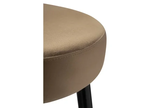 Барный стул Plato dark beige 15059 Woodville, бежевый/велюр, ножки/металл/чёрный, размеры - ****430*430 фото 3