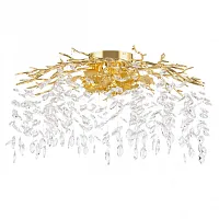 Люстра потолочная Милано-3 23312.850.7.G9.B GD Артемилано прозрачная на 7 ламп, основание золотое в стиле флористика современный ветви