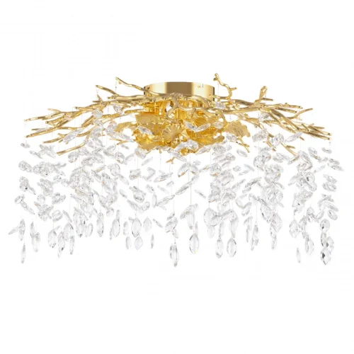Люстра потолочная Милано-3 23312.850.7.G9.B GD Артемилано прозрачная на 7 ламп, основание золотое в стиле флористика современный ветви