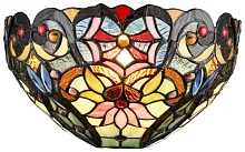 Бра Тиффани 825-801-01 Velante разноцветный 1 лампа, основание коричневое бронзовое в стиле тиффани орнамент цветы