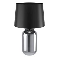 Настольная лампа Cuite 390063 Eglo чёрная 1 лампа, основание прозрачное серое стекло металл в стиле современный 