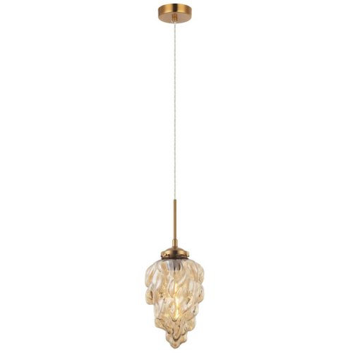 Светильник подвесной Cream 2152/52/01P Stilfort янтарный 1 лампа, основание бронзовое в стиле модерн выдувное