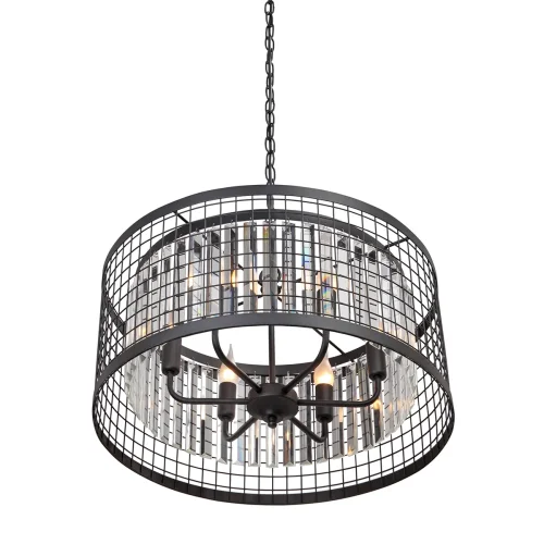 Люстра подвесная V5184-1/6 Vitaluce прозрачная на 6 ламп, основание чёрное в стиле классический современный фото 3