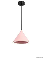 Светильник подвесной LED Maretta MR2215-1PL MyFar розовый 1 лампа, основание чёрное в стиле современный 