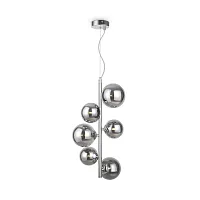 Светильник подвесной Dallas MOD545PL-06CH Maytoni чёрный серый 6 ламп, основание хром в стиле современный шар