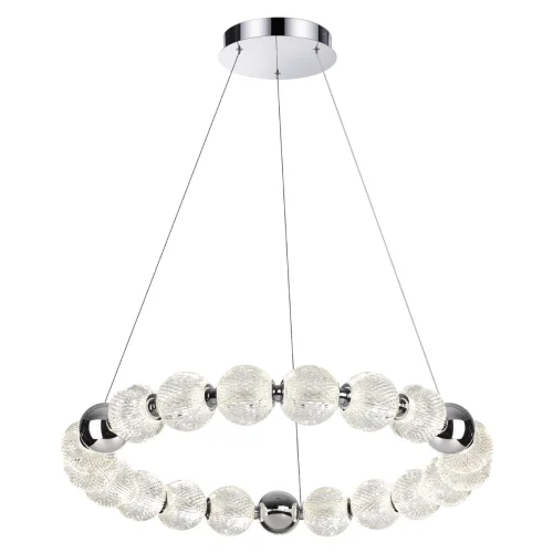 Люстра подвесная LED Crystal 5007/60L Odeon Light прозрачная на 1 лампа, основание хром в стиле современный шар фото 3