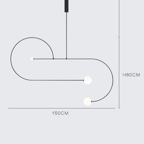 Светильник подвесной LINES D 140819-26 ImperiumLoft белый 3 лампы, основание чёрное в стиле минимализм  фото 3