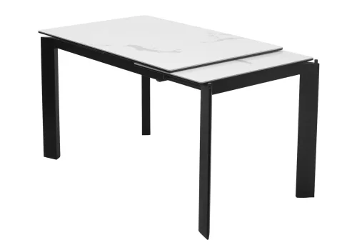 Стеклянный стол Corner 120 matte statuario стекло белый мрамор матовый / керамика черный 518854 Woodville столешница белая из стекло фото 4