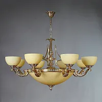Люстра подвесная  TENERIFE 02166/8 WP AMBIENTE by BRIZZI бежевая на 16 ламп, основание бронзовое в стиле классический 