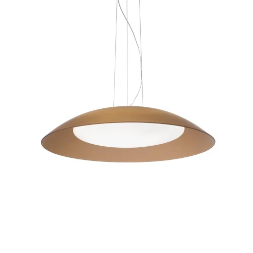 Светильник подвесной LENA SP3 D64 MARRONE Ideal Lux белый коричневый на 3 лампы, основание хром в стиле современный фото 2