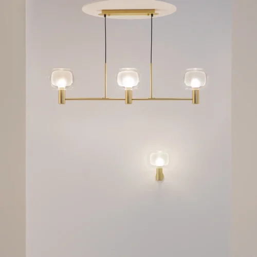 Светильник подвесной Vision MOD411PL-03G Maytoni прозрачный на 3 лампы, основание золотое в стиле современный фото 8