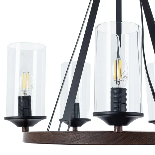Люстра подвесная Dalim A7014SP-5BK Arte Lamp прозрачная на 5 ламп, основание чёрное в стиле кантри  фото 5