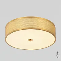 Светильник потолочный ЛЕД с пультом BUTTON PL32W LED Crystal Lux белый на 1 лампу, основание латунь в стиле американский круглый с пультом Светильник потолочный ЛЕД с пультом BUTTON PL32W LED Crystal Lux белый на 1 лампу, основание латунь в стиле американский круглый с пультом