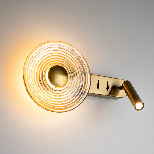 Бра с выключателем LED Corta CL245033 Citilux янтарный на 1 лампу, основание бронзовое в стиле современный хай-тек для чтения фото 4