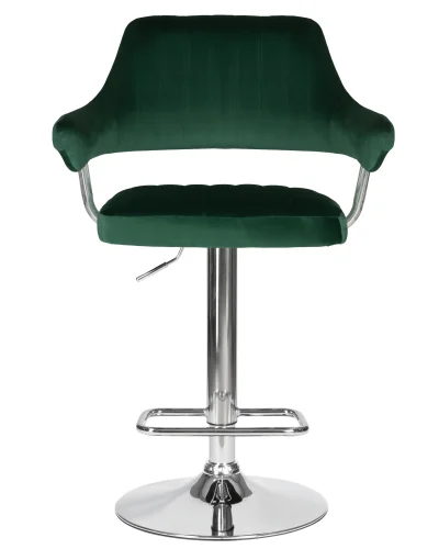 Стул барный 5019-LM CHARLY, цвет сиденья зеленый велюр (MJ9-88), цвет основания хромированная сталь Dobrin, зелёный/велюр, ножки/металл/хром, размеры - 990*1200***610*540 фото 6