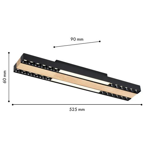 Светильник потолочный LED Zebra 4440-2C F-promo чёрный на 1 лампу, основание коричневое чёрное в стиле современный фото 2