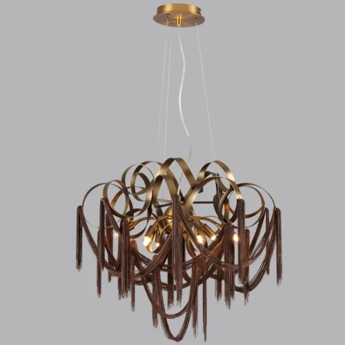 Люстра подвесная Chainy 5066/6 Odeon Light коричневая на 6 ламп, основание античное бронза в стиле лофт современный  фото 4