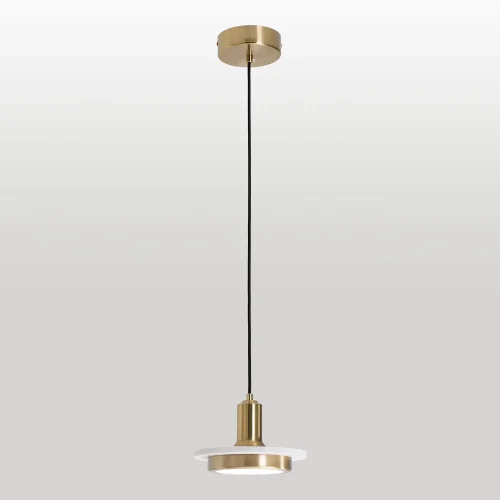 Светильник подвесной LED LSP-7518 Lussole белый бронзовый на 1 лампу, основание бронзовое в стиле современный 