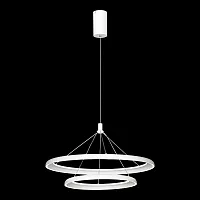 Люстра подвесная LED Hardin LSP-7426 Lussole белая на 1 лампу, основание белое в стиле современный хай-тек минимализм кольца