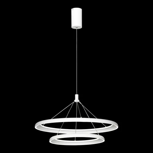 Люстра подвесная LED Hardin LSP-7426 Lussole белая на 1 лампу, основание белое в стиле современный хай-тек минимализм кольца