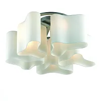 Люстра потолочная SL118.502.05  St-Luce белая на 5 ламп, основание никель в стиле модерн 