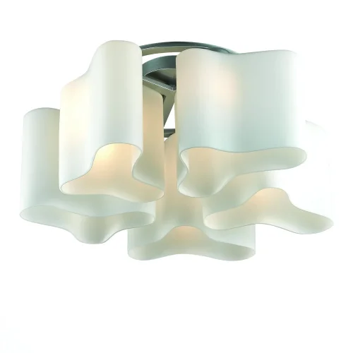 Люстра потолочная SL118.502.05  St-Luce белая на 5 ламп, основание никель в стиле современный 