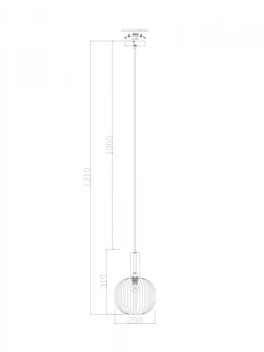 Светильник подвесной Zelma FR8012PL-01AM Freya серый 1 лампа, основание латунь в стиле современный выдувное фото 5
