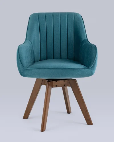 Стул обеденный вращающийся MANS NEW, бирюзовый УТ000038287 Stool Group, бирюзовый/текстиль, ножки/массив гевеи/, размеры - ***** фото 3