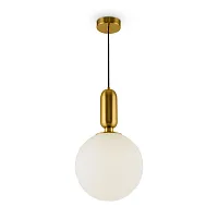 Светильник подвесной Felice FR5137PL-01BS Freya белый 1 лампа, основание латунь в стиле современный шар