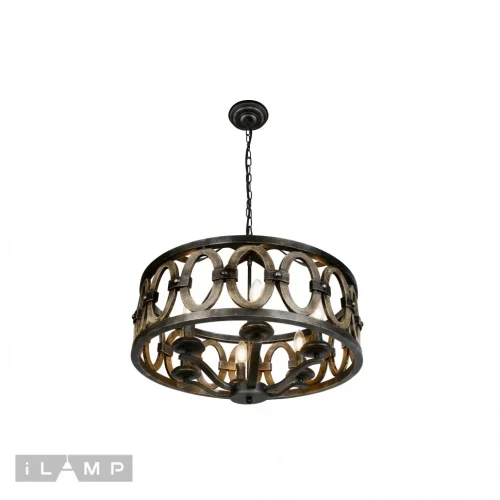 Люстра подвесная Organic Loft192-6 iLamp коричневая на 6 ламп, основание коричневое в стиле современный американский  фото 2