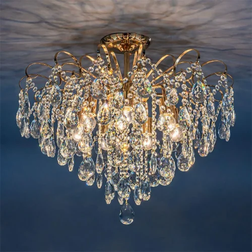 Люстра потолочная Crown 1113/7PL Escada прозрачная на 7 ламп, основание золотое в стиле классический  фото 4