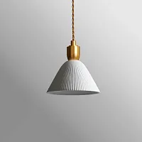 Светильник подвесной Olly 177923-26 ImperiumLoft белый 1 лампа, основание золотое в стиле современный лофт 