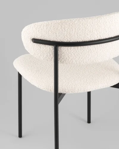 Стул Sevyn, букле молочный УТ000040251 Stool Group, молочный/букле, ножки/металл/чёрный, размеры - *700**** фото 3