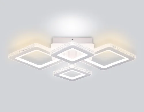 Люстра потолочная LED с пультом FA8878 Ambrella light белая на 1 лампа, основание белое в стиле современный хай-тек с пультом фото 6